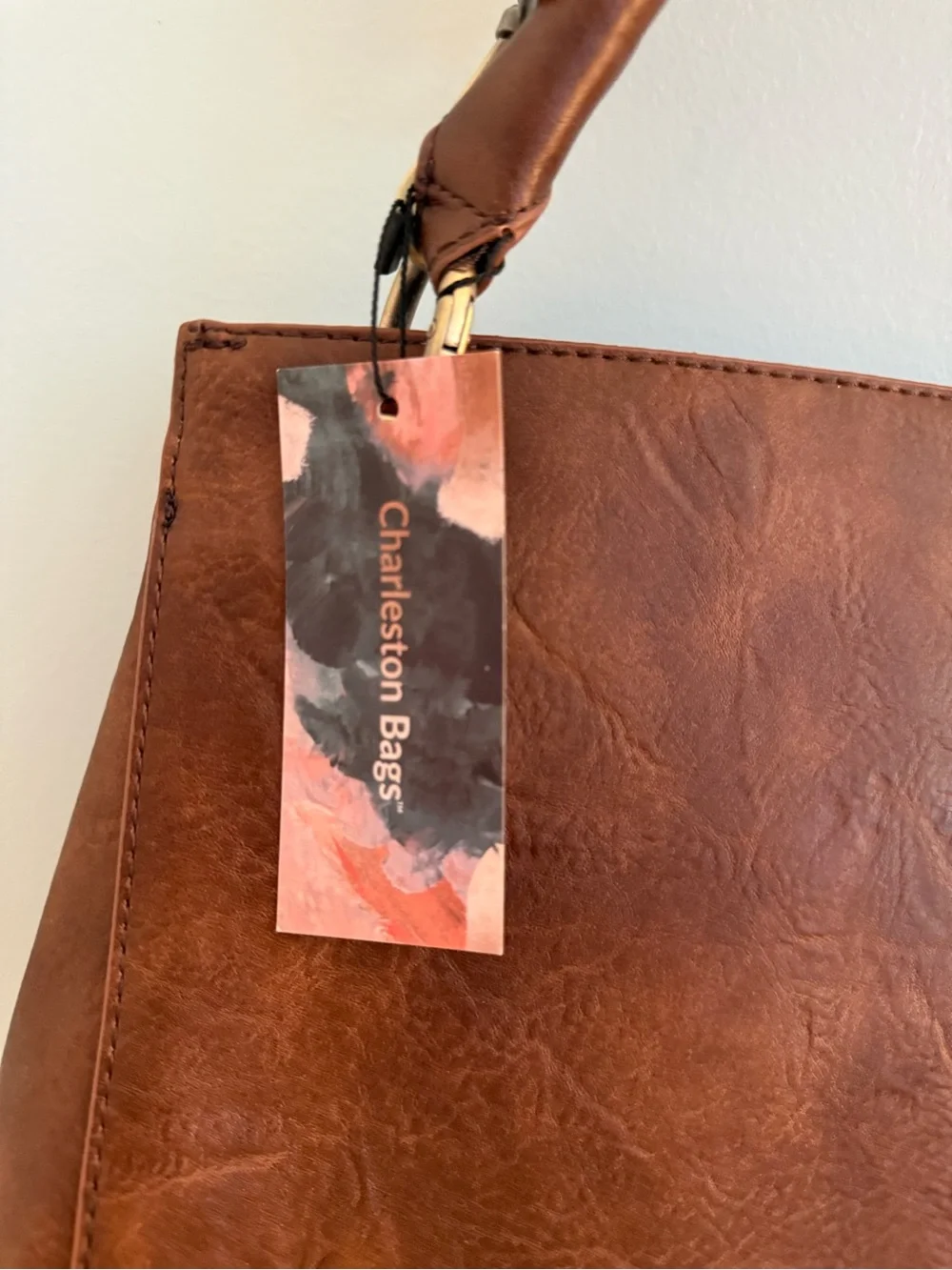 Brown Townsend Tote in vegan leather by Emma & Brody